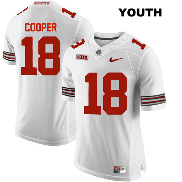 Ohio State Buckeyes Youth Jonathon Cooper #18 White Authentic Nike College NCAA Stitched Football Jersey FI19R47CQ